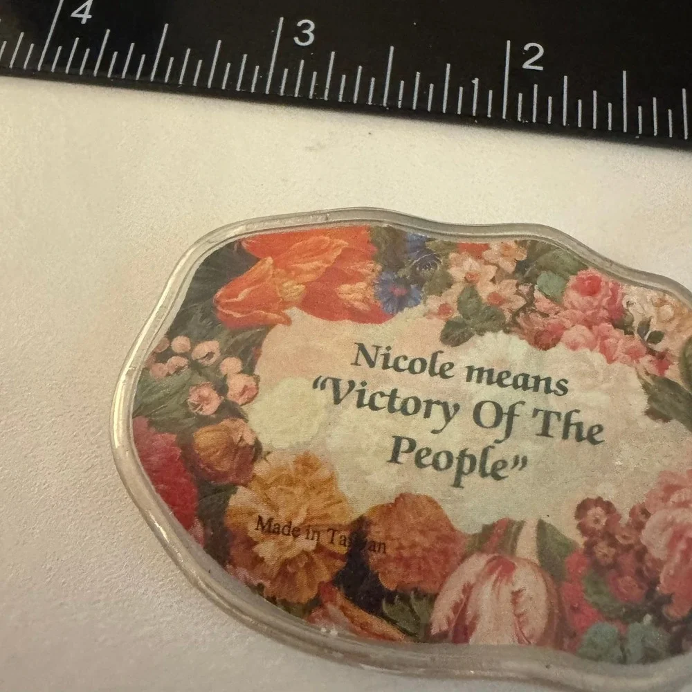 Nicole Name Keychain Floral Print Vintage Meaning Victory‎ Of The People